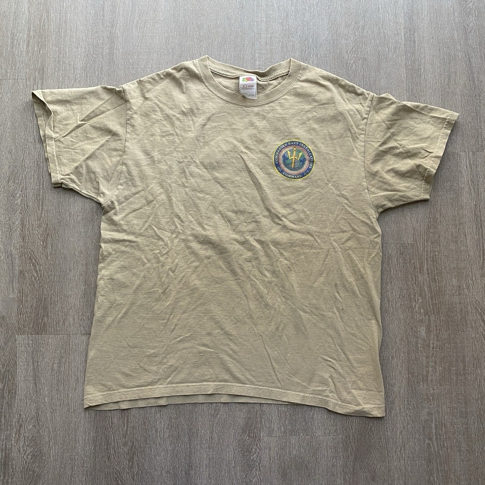 Vintage y2k Military Operation Iraqi Brown Sand T-Shirt Navy Installation Size L - Picture 4 of 8